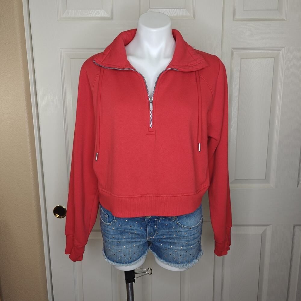 All in Motion oversized cropped half zip fleece pullover sz M - Picture 2 of 11